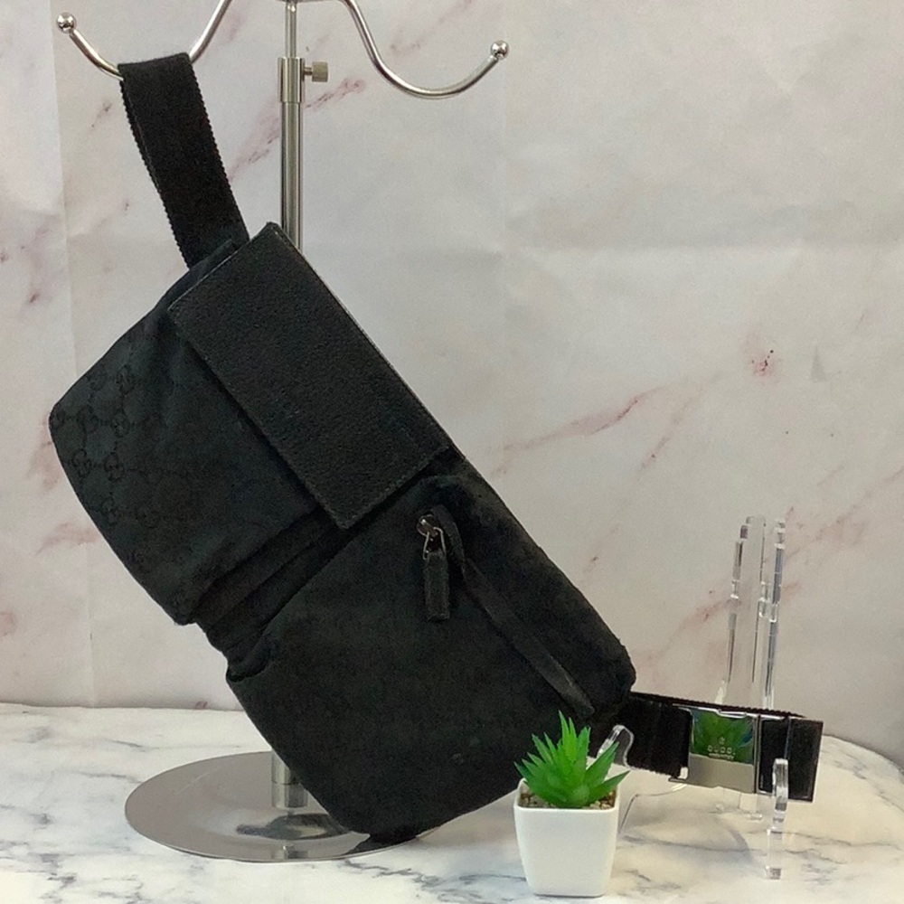 GUC Gucci GG Black Waist Bag